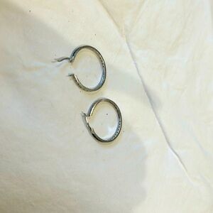 Silver hoops with black detail